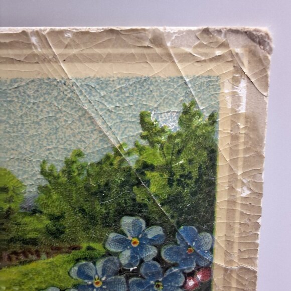 Vintage German Easter‎ Greeting Postcard House Meadow Scene - Picture 5 of 6